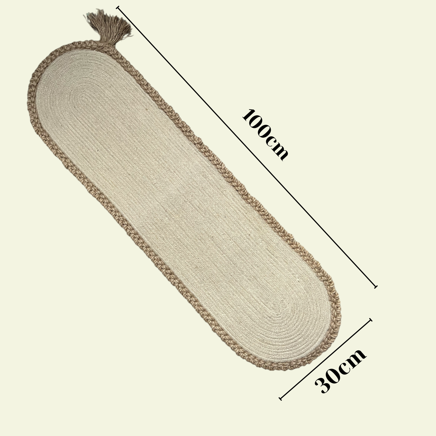 Set of 6 Beige table mat set with runner