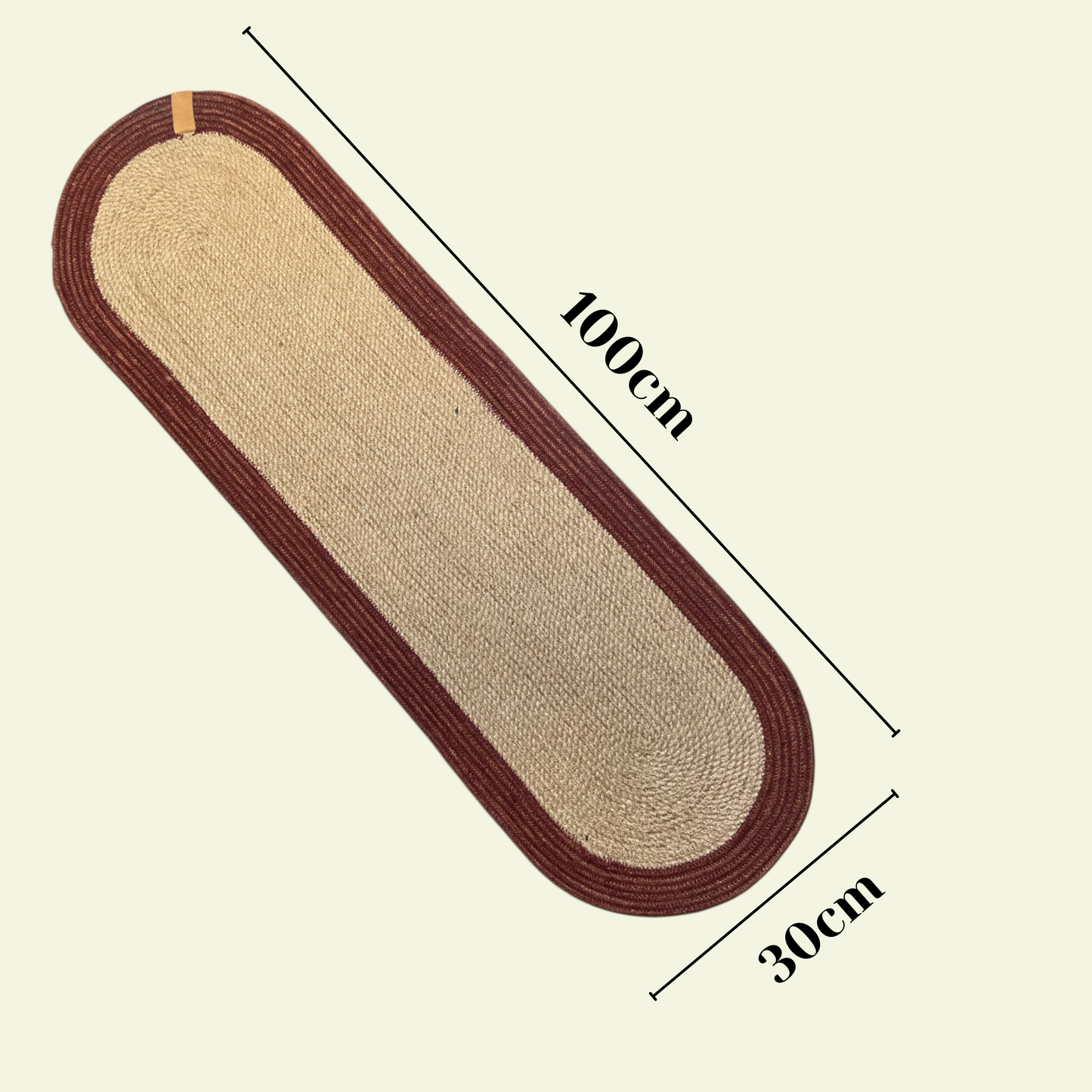 Set of 6 Red & beige table mats with runner