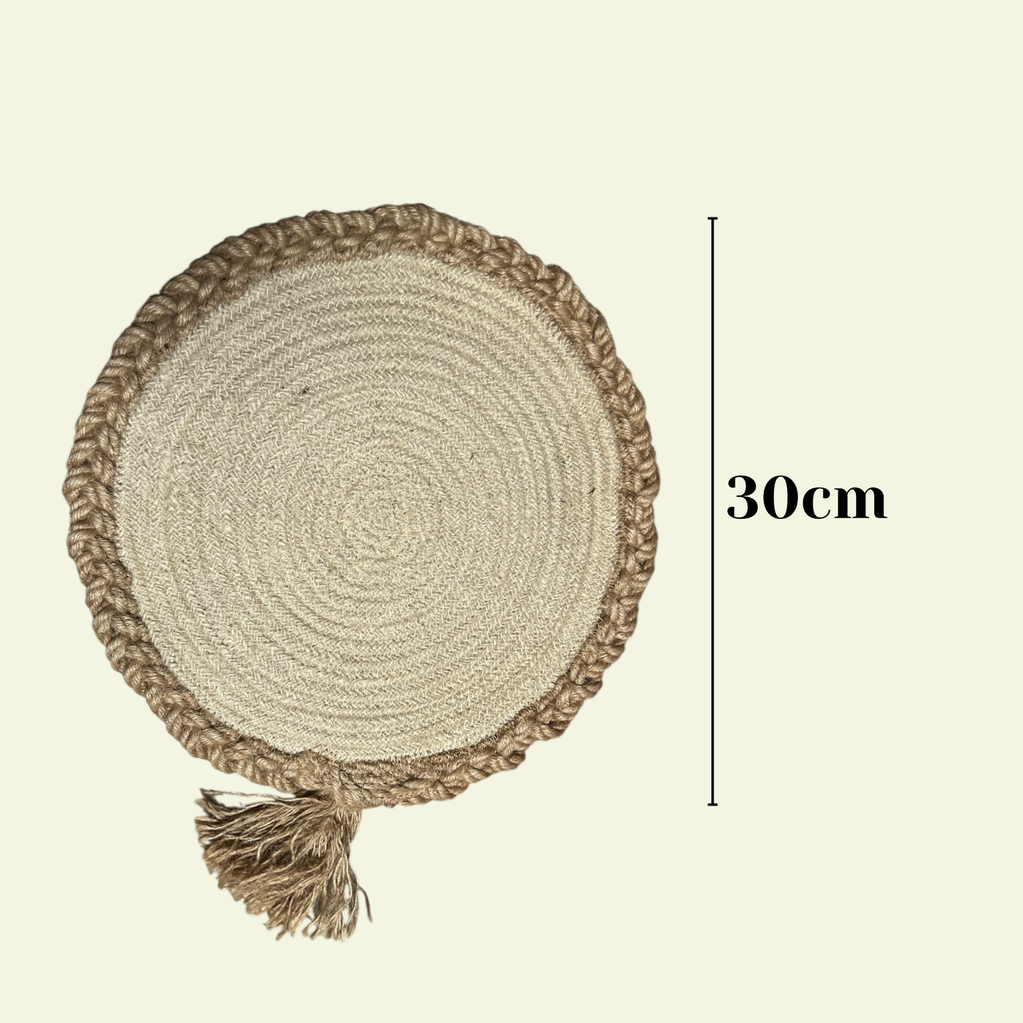 Set of 6 Beige table mat set with runner